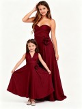 Family Wear Women Girls Sleeveless Dress