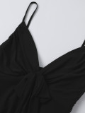 Women Holiday Mesh Sexy V-Neck Backless Strap Dress