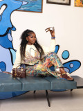 Women Palette Oil Painted Denim Pants