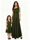 Family Wear Women Girls Sleeveless Dress