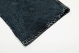 Women Frayed Edge Star Washed Denim Pants