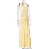 Women Summer Elegant Sexy Halter Neck Backless Fishtail Dress