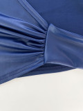 Plus Size Women Pu-Leather Long Sleeve Top and Skirt Two-Piece Set