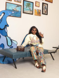 Women Palette Oil Painted Denim Pants