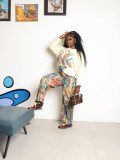 Women Palette Oil Painted Denim Pants