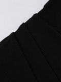 Women Summer Spaghetti Strap Off Shoulder Mesh Fishbone Maxi Dress