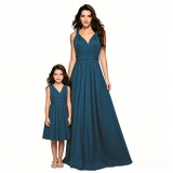 Family Wear Women Girls Sleeveless Dress