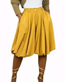 Summer A-Line High-Waist Pleated Loose Wide-Leg Midi Casual Pants