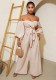 Fashion Casual Off-Shoulder Puff Sleeve Jumpsuit