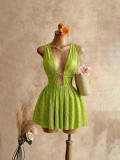 Summer Deep V Neck Sexy Holidays Dress