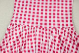 Women Striped Slim Waist Slim Fit A-Line Strap Sweet Dress