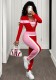 Spring Fashion Street Women Color-Block Patchwork Long Sleeve Zip-Up Casual Three-Piece Pants Set