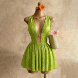 Summer Deep V Neck Sexy Holidays Dress