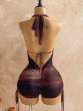 Women Color-Block Lace-Up Jumpsuit