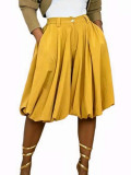 Summer A-Line High-Waist Pleated Loose Wide-Leg Midi Casual Pants