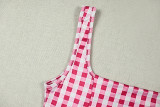 Women Striped Slim Waist Slim Fit A-Line Strap Sweet Dress
