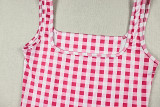 Women Striped Slim Waist Slim Fit A-Line Strap Sweet Dress