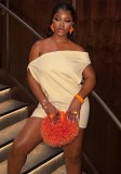 Solid Color Chic Slim Fit Women Bodycon Off Shoulder Strapless Mini Dress