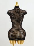 Sleeveless Summer Split See-Through Sexy Slim Waist Bodycon Night Dress