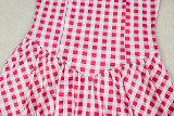 Women Striped Slim Waist Slim Fit A-Line Strap Sweet Dress