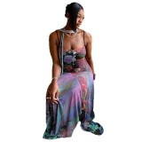 Summer Women Strap Printed Maxi Dress