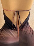 Women Color-Block Lace-Up Jumpsuit