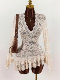Spring Lace Hollow Bodycon Mini Dress