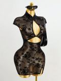 Sleeveless Summer Split See-Through Sexy Slim Waist Bodycon Night Dress