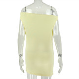 Solid Color Chic Slim Fit Women Bodycon Off Shoulder Strapless Mini Dress
