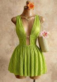 Summer Deep V Neck Sexy Holidays Dress