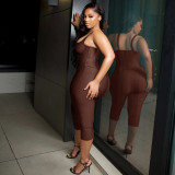 Women Casual Halter Neck Bandeau Sleeveless Backless Top and Pant Two-Piece Set