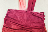 Women Sexy Summer Holidays Gradient Halter Neck Sleeveless Casual Bodycon Dress