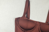 Women Casual Halter Neck Bandeau Sleeveless Backless Top and Pant Two-Piece Set