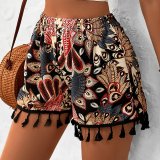 Women Spring/Summer Printed Casual Lace Shorts