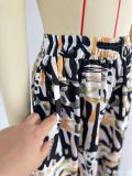 Women Summer African Holidays Casual Printed Pocket Wide-Leg Trousers