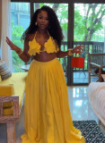 Women Summer African Camisole Top and Skirt Two-Piece Set