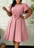 Plus Size African Women Ruffle Floral Dress