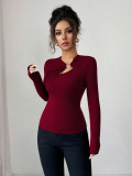 Women Spring Asymmetrical Hollow-Out Top