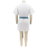 Women Summer Denim Casual Patchwork Dress