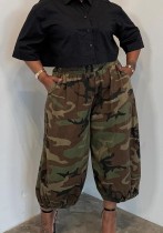 Plus Size Women Camouflage Pocket Lantern Jogger Pants Plus Size Women Camouflage Pocket Lantern Jogger Pants