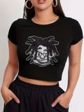 Women Printed Crop Top T-Shirt