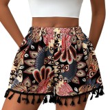 Women Spring/Summer Printed Casual Lace Shorts