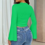Women Bell Bottom Sleeve Top
