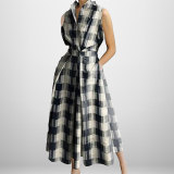 Plus Size Women Printed V-Neck Sleeveless Dress