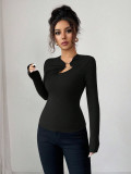 Women Spring Asymmetrical Hollow-Out Top