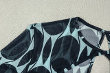 Women Printed Regular Sexy Hollow-Out Long Sleeve Bodycon Dress