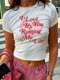Women Printed Crop Top T-Shirt