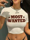 Women Printed Crop Top T-Shirt