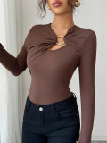 Women Spring Asymmetrical Hollow-Out Top