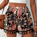 Women Spring/Summer Printed Casual Lace Shorts
